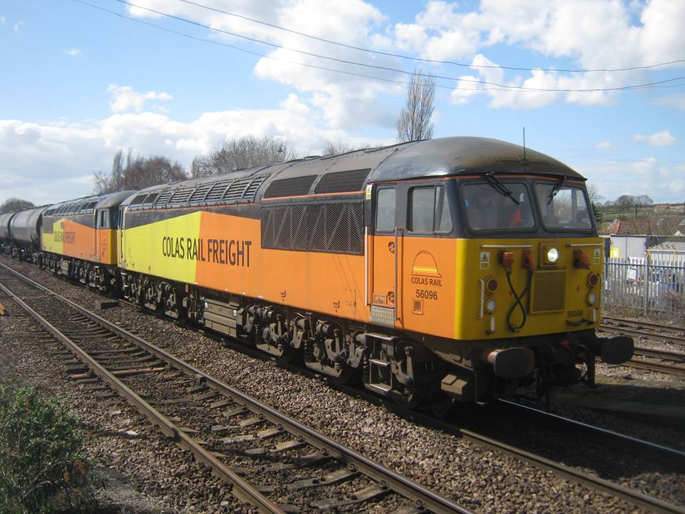 56096 & 56302 passing Barnetby on 16th April 2018, working the 6E32 0910 Preston Docks (Ribble Rail) - Lindsey Oil Refinery. Photo copyright: Paul Phillips.