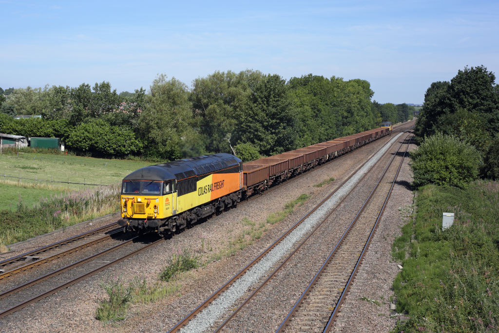 56078 passes Tupton (between Chesterfield and Clay Cross) on 5th August 2018, working the 6C76 Doncaster Belmont - St Mary's Junction. Photo copyright: Ben Wheeler.