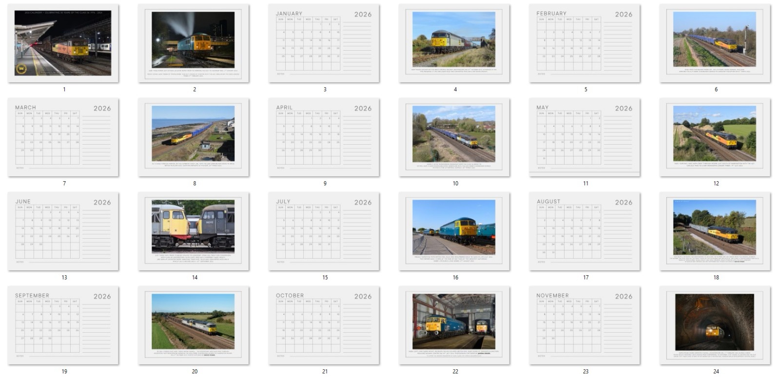 2026 Class 56 A4 Hanging Calendar