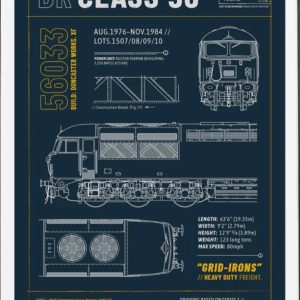 JUST THREADS 56033-POSTER THE CLASS 56 TECHNICAL DRAWING SPECIFICATION RAILWAY PRINT